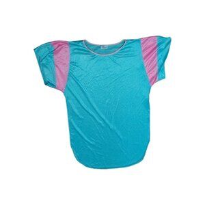 Milco New York made in the USA Blue Pink Nightgown size Medium Vintage